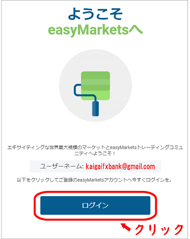 easyMarketsから届くアカウント開設後のメール