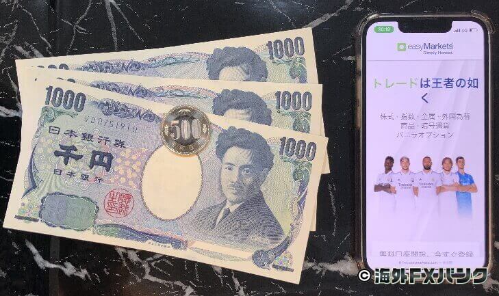 easyMarketsの公式ホームページをスマホで撮ったオリジナル画像